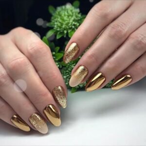 Gold Leaf Nail Art